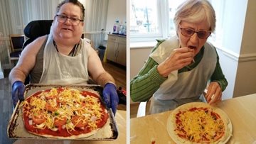 Newcastle care home Residents create personalised pizzas on National Pizza Day